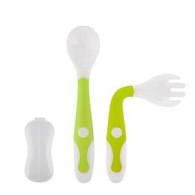 Baby Utensils Spoons Forks Set With Travel Safe Case Toddler Babies Children Feeding Training