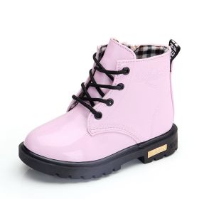 Spring Autumn Ankle Boots for Girls Black/Red/Pink/Yellow Toddler Boy Boots Children's Kids Leather Shoes Kids Waterproof A11171