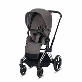 CYBEX Priam 3-in-1 Travel System Chrome with Black Details Baby Stroller â€“ Manhattan Grey