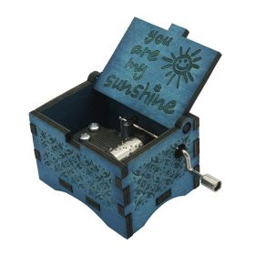 Free shipping Music Box You are My Sunshine blue,Wooden Classic Music Box Crafts w Hand Crank Thanksgiving gifts, Christmas gifts, New Year's gifts