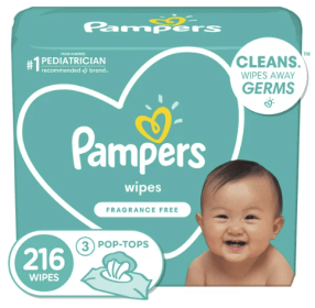 Pampers Baby Wipes;  Fragrance Free;  72 Count