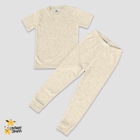 Luxe Short Sleeve Toddler Pajama Sets (Option: PolyesterCotton Blend Oatmeal 2T)