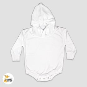 Baby Long Sleeve Hooded Bubble Rompers (Option: White  100% Polyester 36M)