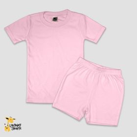 Pink Toddler Short Sleeve T (Option: Shirt and Shorts Set  PolyesterCotton Blend 4T)