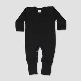 Baby One (Option: Piece Footed Sleep N Play with Fold Over Mittens & Footies – Black  PolyesterCotton Blend 03M)