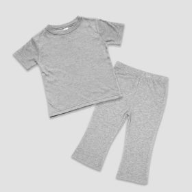 Luxe Baby Flare Pants and Short Sleeve T (Option: Shirt Set Heather Gray 612M)