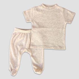 Luxe Baby Footed Pants and Short Sleeve T (Option: Shirt Sets Oatmeal 36M)