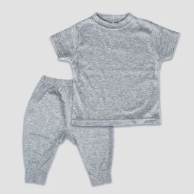 Luxe Baby Jogger Pants and Short Sleeve T (Option: Shirt Sets Heather Gray 1218M)
