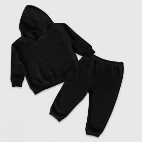 Toddler Fleece Jogger Pants and Hoodie Set (Option: Black  100% Polyester 5T)