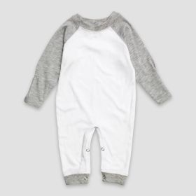 Baby One (Option: Piece Raglan Sleep N Play – White/Gray – Polyester Cotton Blend 1218M)