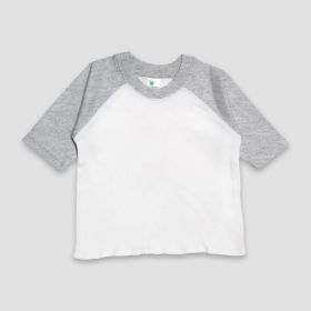 Baby Raglan T (Option: Shirts – Polyester Cotton Blend White/Heather Gray 1824M)