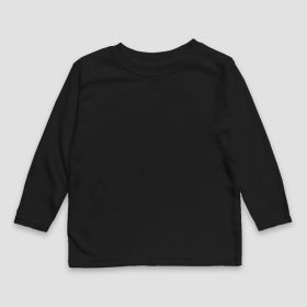 Youth Long Sleeve T (Option: Shirts  65% Polyester 35% Cotton Blend Black M)