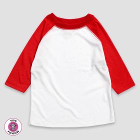 Youth Raglan Baseball T (Option: Shirts – 100% Polyester White/Red XS)