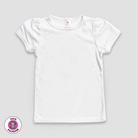 Youth Girls' Puff Sleeve T (Option: shirts – White – 100% Polyester M)