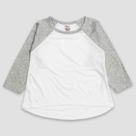 Toddler Long Sleeve Raglan High (Option: Low Top – Cotton Candy Pink  100% Polyester White/Heather Gray 4T)