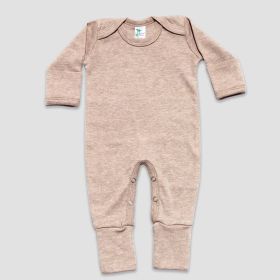 Luxe Baby One (Option: Piece Footed Sleep N Play with Fold Over Mittens – Polyester Cotton Blend Truffle Newborn)