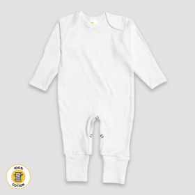 Baby One (Option: Piece Footed Pajamas With Fold Over Mittens & Fold Over Footies – Premium 100% Cotton White 36M)