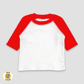 Baby Baseball Raglan T (Option: Shirts – Premium 100% Cotton White/Red 1218M)