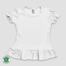 Youth Girls Short Sleeve Ruffle T (Option: Shirts – Polyester Cotton Blend White S)