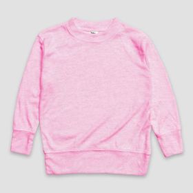 Luxe Youth Long Sleeve Crew Neck Pullover Shirts (Option: Polyester Cotton Blend Cotton Candy Pink M)