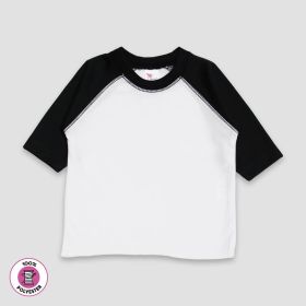 Baby Raglan Baseball T (Option: Shirts – 100% Polyester White/Black 612M)