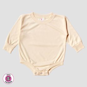 Baby Long Sleeve Bubble Romper for Sublimation (Option: 100% Polyester Natural 3)