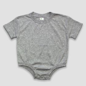 Luxe Rolled Short Sleeve Baby Bubble Rompers (Option: Polyester Cotton Blend Heather Gray 2T)