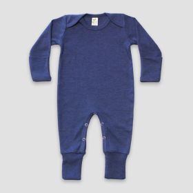 Luxe Baby One (Option: Piece Footed Sleep N Play with Fold Over Mittens – Polyester Cotton Blend Denim Heather 03M)