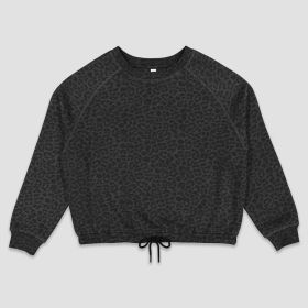 Ladies Boxy Fleece (Option: LAT Apparel Black Leopard S)
