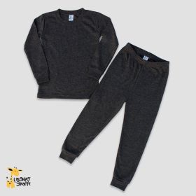 Luxe Long Sleeve Toddler Pajama Sets (Option: PolyesterCotton Blend Black Heather 4T)