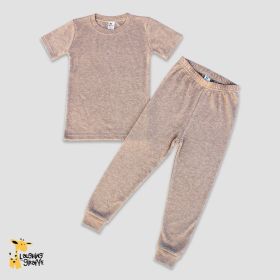 Luxe Short Sleeve Toddler Pajama Sets (Option: PolyesterCotton Blend Truffle 4T)
