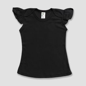 Toddler Girls' Flutter T (Option: Shirts – Polyester Cotton Blend Black 4T)