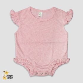Flutter Sleeve Bubble Rompers (Option: PolyesterCotton Blend Cotton Candy Pink 36M)