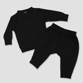 Baby Fleece Sweatsuits (Option: Black  100% Polyester 612M)
