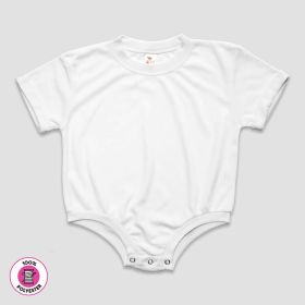Rolled Short Sleeve Baby Bubble Rompers (Option: Premium 100% Polyester White 1824M)