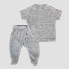 Luxe Baby Footed Pants and Short Sleeve T (Option: Shirt Sets Heather Gray 612M)