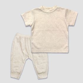 Luxe Baby Jogger Pants and Short Sleeve T (Option: Shirt Sets Oatmeal 1218M)