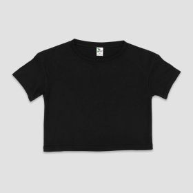 Luxe Girls Mid (Option: Crop Short Sleeve TShirts  PolyesterCotton Blend Black L)