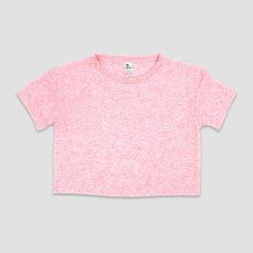 Luxe Girls Mid (Option: Crop Short Sleeve TShirts  PolyesterCotton Blend Cotton Candy Pink XL)