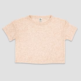 Luxe Girls Mid (Option: Crop Short Sleeve TShirts  PolyesterCotton Blend Oatmeal XL)