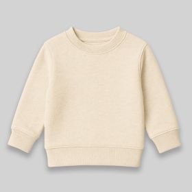 Youth Fleece Crewneck Sweatshirts (Option: 100% Polyester Natural S)