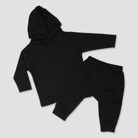 Baby Fleece Jogger Pants and Hoodie Sweatshirts (Option: Black  100% Polyester 1218M)