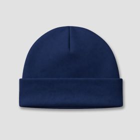 Baby Beanie Hat (Option: Premium 100% Cotton Navy 0)