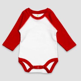 Baby Raglan One (Option: Piece Onesies  Long Sleeves  Premium 100% Cotton White/Red 1824M)