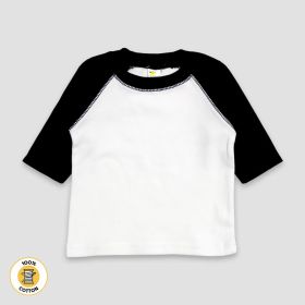 Baby Baseball Raglan T (Option: Shirts – Premium 100% Cotton White/Black 36M)