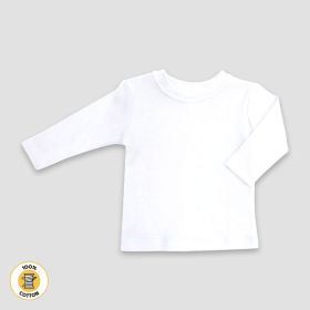 Baby Long Sleeve Crew Neck T (Option: Shirts – Premium 100% Cotton White 612M)