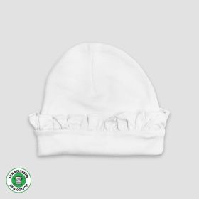Baby Beanie With Ruffles (Option: Polyester Cotton Blend White)