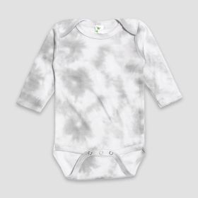 Baby Long Sleeve One (Option: Piece Onesies – White/Smoke – Polyester Cotton Blend 612M)