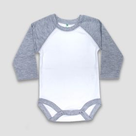 Baby Long Sleeve Raglan One (Option: Piece Onesies – Polyester Cotton Blend White/Heather Gray 1824M)