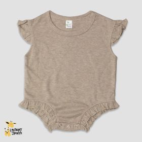 Flutter Sleeve Bubble Rompers (Option: PolyesterCotton Blend Truffle 03M)